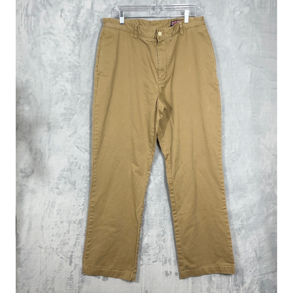 Vineyard Vines Men Pants 36x31 Khaki Club Pant Cotton Chino Straight Leg Preppy